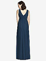 Rear View Thumbnail - Sofia Blue  Sleeveless Shirred Skirt Maternity Dress