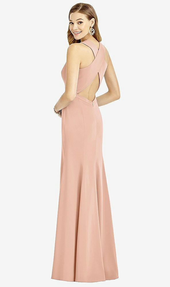 Front View - Pale Peach After Six Bridesmaid Dress 6756