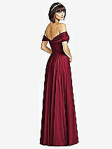 Alt View 2 Thumbnail - Burgundy Off-the-Shoulder Draped Chiffon Maxi Dress