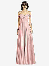 Alt View 1 Thumbnail - Rose Off-the-Shoulder Draped Chiffon Maxi Dress