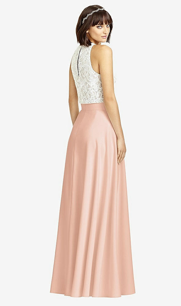 Back View - Pale Peach Crepe Maxi Skirt