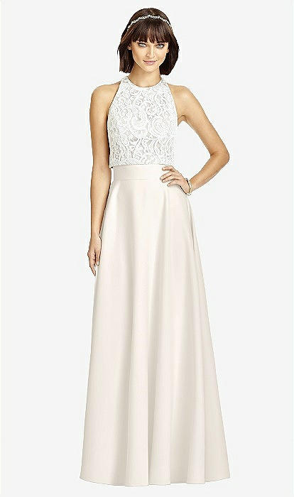 Crepe Maxi Skirt In Ivory | The Dessy Group