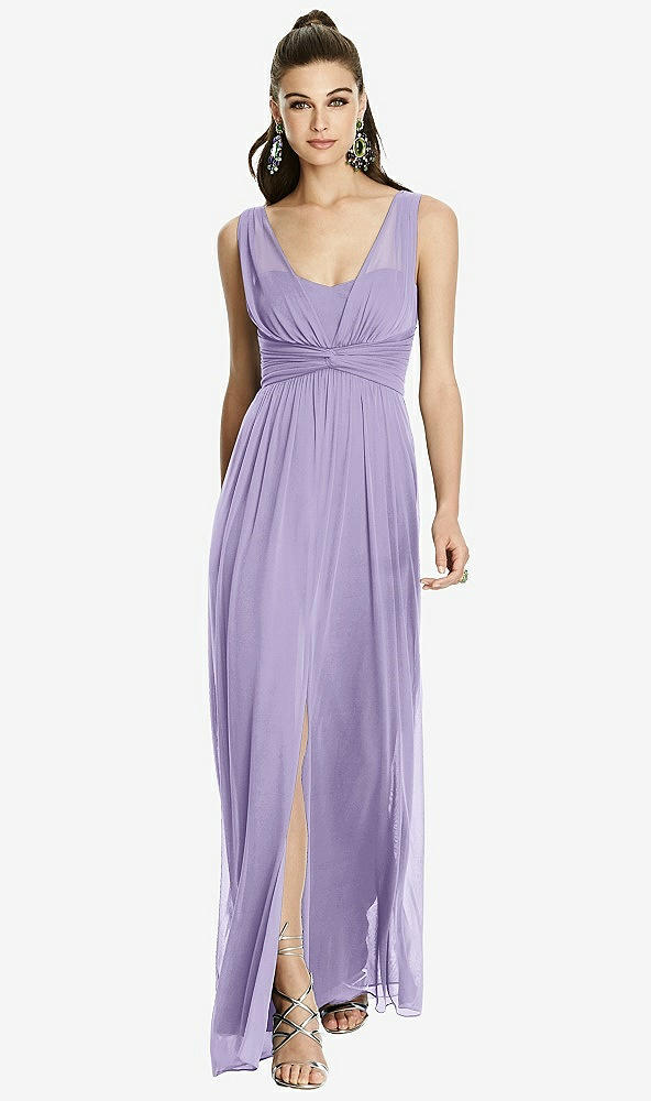 Front View - Passion Maxi Chiffon Knit Shirred Strap Dress