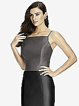 Front View Thumbnail - Caviar Gray Dessy Bridesmaid Top T2979