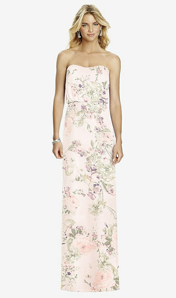 Front View - Blush Garden Full Length Lux Chiffon Blouson Bodice