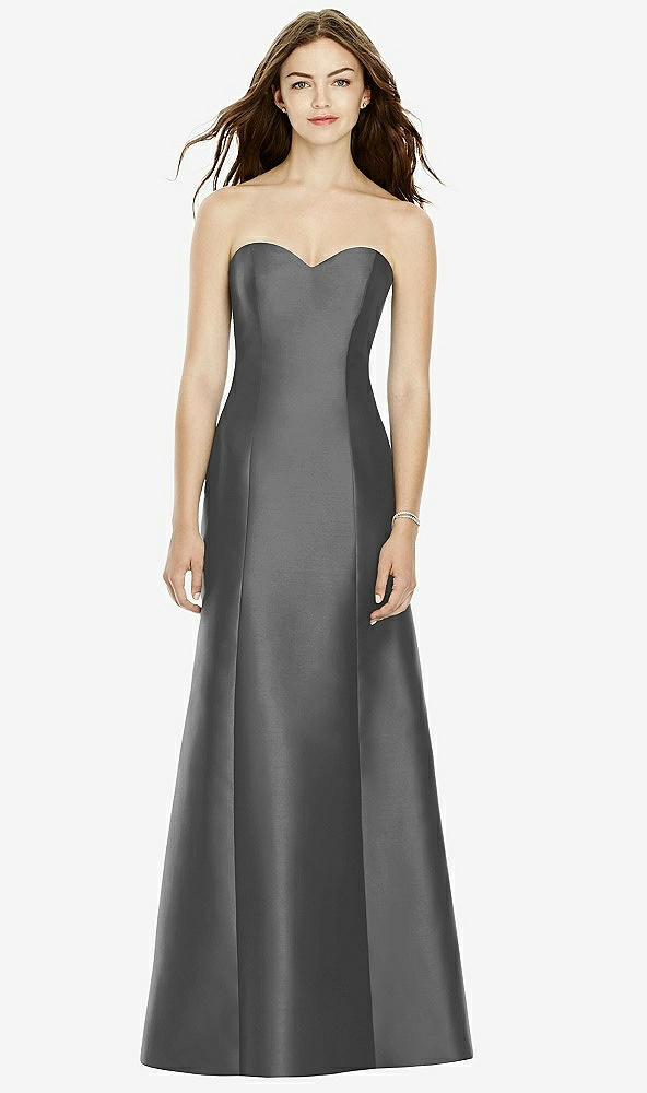 Front View - Gunmetal Bella Bridesmaids Dress BB104
