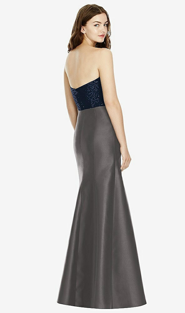 Back View - Caviar Gray & Midnight Navy Bella Bridesmaids Dress BB105