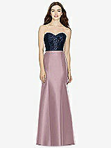 Front View Thumbnail - Dusty Rose & Midnight Navy Bella Bridesmaids Dress BB105