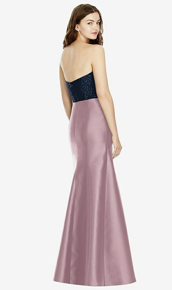 Back View - Dusty Rose & Midnight Navy Bella Bridesmaids Dress BB105