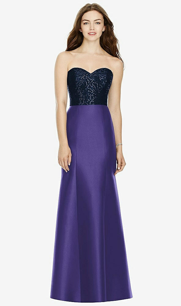Front View - Grape & Midnight Navy Bella Bridesmaids Dress BB105