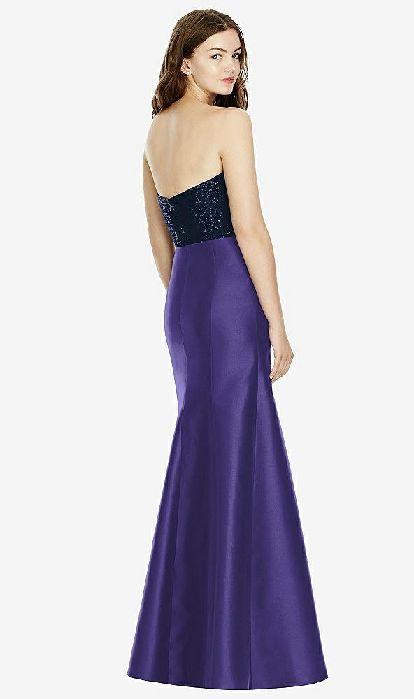 Back View - Grape & Midnight Navy Bella Bridesmaids Dress BB105