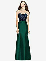 Front View Thumbnail - Hunter Green & Midnight Navy Bella Bridesmaids Dress BB105