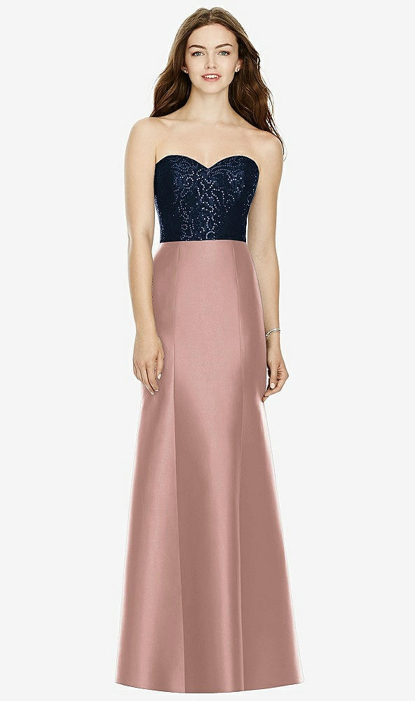 Front View - Neu Nude & Midnight Navy Bella Bridesmaids Dress BB105