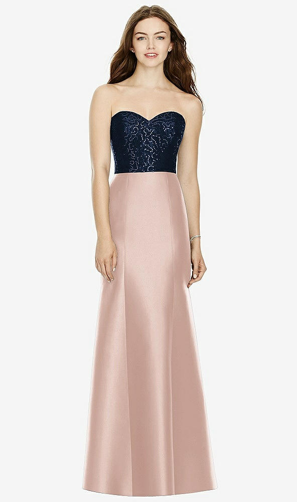 Front View - Toasted Sugar & Midnight Navy Bella Bridesmaids Dress BB105