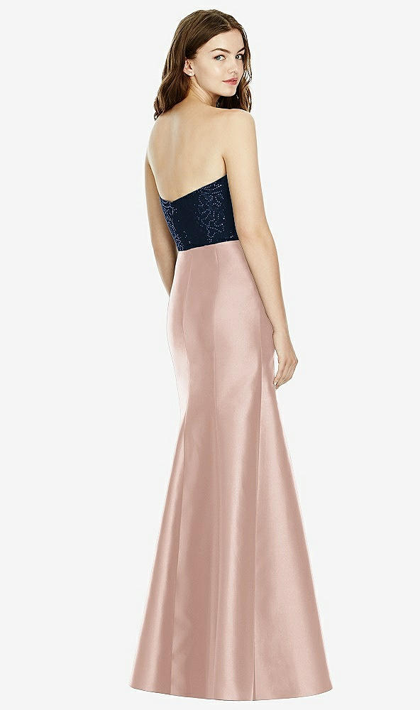Back View - Toasted Sugar & Midnight Navy Bella Bridesmaids Dress BB105