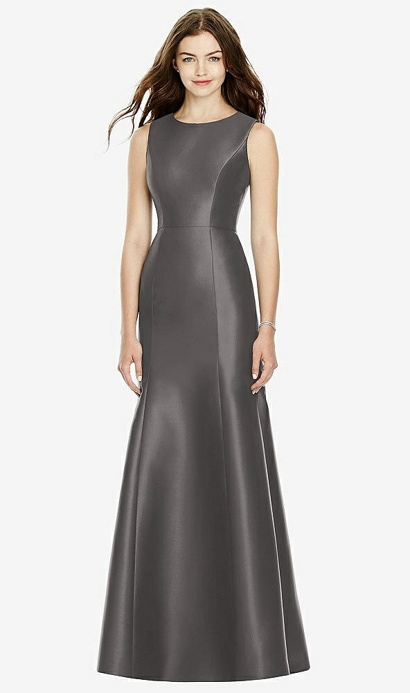 Back View - Caviar Gray Bella Bridesmaids Dress BB106