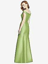 Rear View Thumbnail - Mojito Off-the-Shoulder V-Neck Satin Trumpet Gown