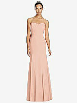 Front View Thumbnail - Pale Peach Sweetheart Strapless Flared Skirt Maxi Dress