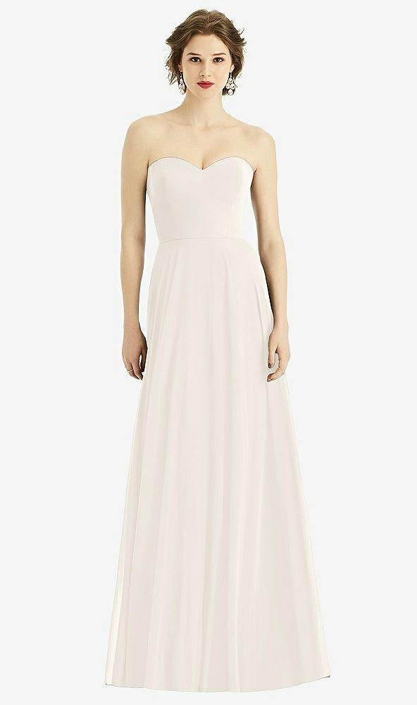 Front View - Ivory Strapless Sweetheart Gown with Optional Straps