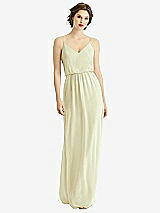 Front View Thumbnail - Butter Yellow V-Neck Blouson Bodice Chiffon Maxi Dress