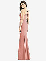 Front View Thumbnail - Desert Rose Criss Cross Twist Cutout Back Trumpet Gown