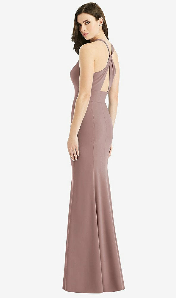 Front View - Sienna Criss Cross Twist Cutout Back Trumpet Gown