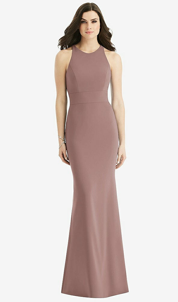 Back View - Sienna Criss Cross Twist Cutout Back Trumpet Gown
