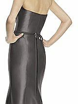 Rear View Thumbnail - Caviar Gray Beaded Sash for Style D742