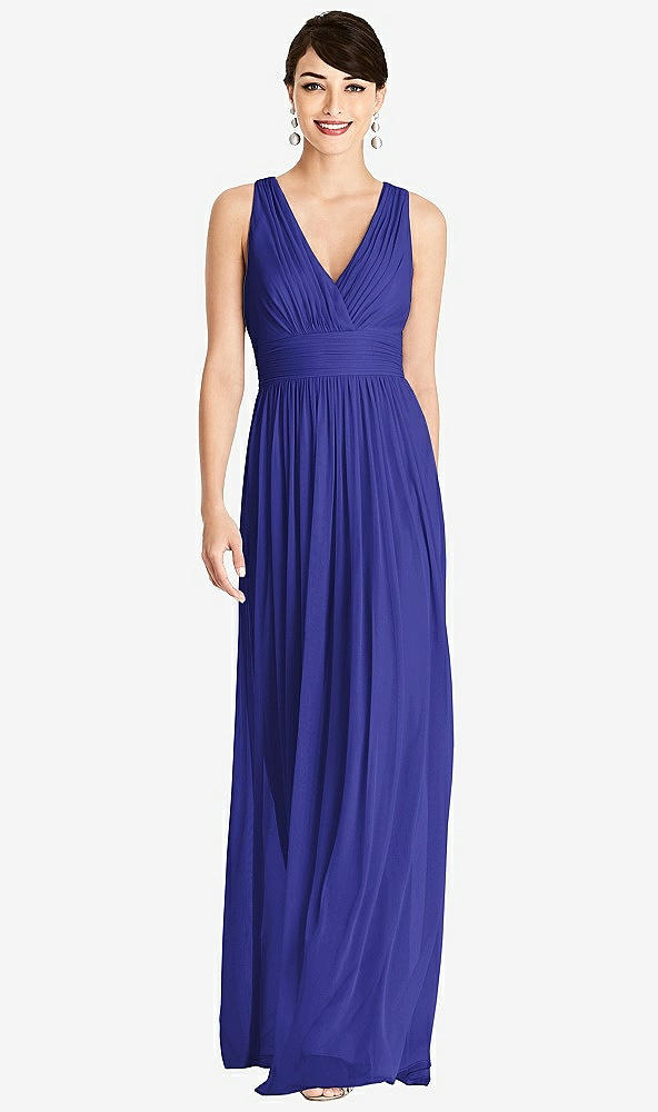 Front View - Electric Blue Alfred Sung Bridesmaid Dress D744