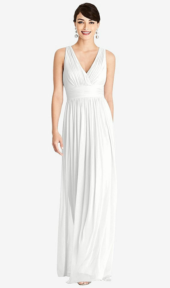 Front View - White Alfred Sung Bridesmaid Dress D744