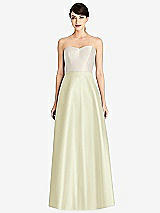 Front View Thumbnail - Butter Yellow & Ivory Strapless A-Line Satin Dress with Pockets