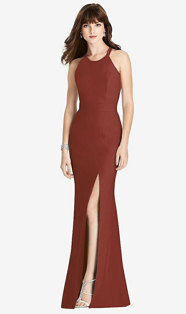Front View - Auburn Moon Criss Cross Open-Back Trumpet Gown