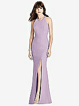 Front View Thumbnail - Pale Purple Criss Cross Open-Back Trumpet Gown