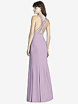 Rear View Thumbnail - Pale Purple Criss Cross Open-Back Trumpet Gown