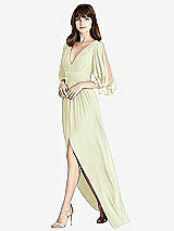 Front View Thumbnail - Butter Yellow Split Sleeve Backless Chiffon Maxi Dress