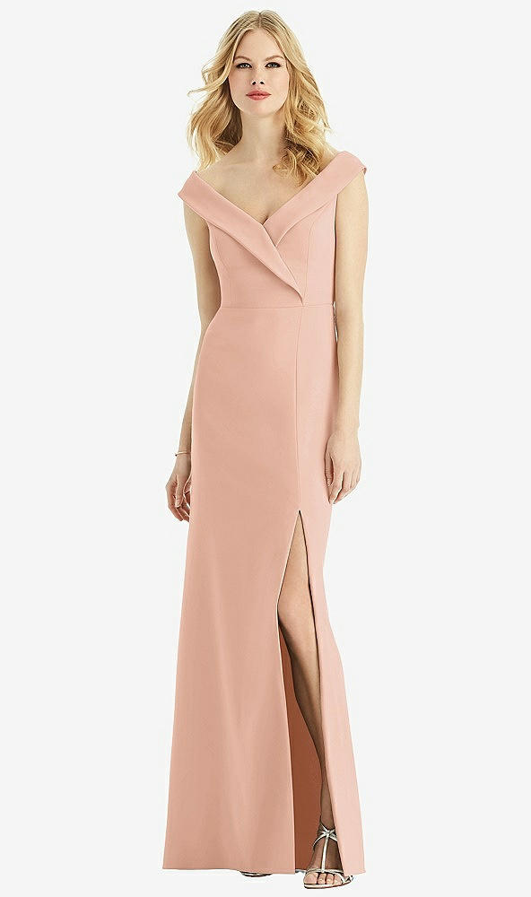 Front View - Pale Peach Bella Bridesmaids Dress BB112