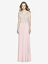 Front View Thumbnail - Ballet Pink & Ivory After Six Bridesmaid Dress 6773
