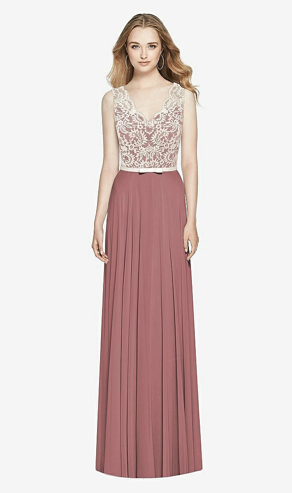 Front View - Rosewood & Ivory After Six Bridesmaid Dress 6773
