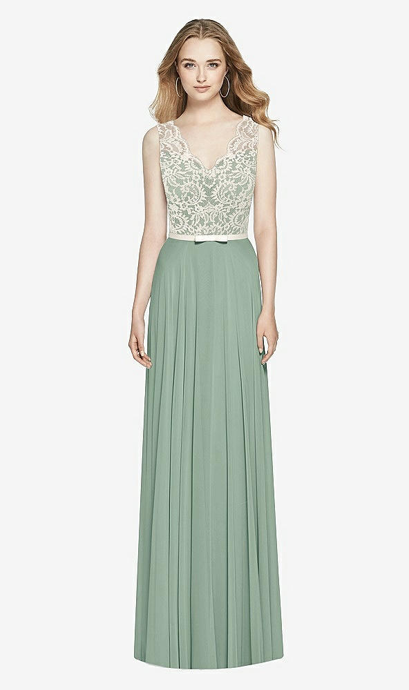 Front View - Seagrass & Ivory After Six Bridesmaid Dress 6773