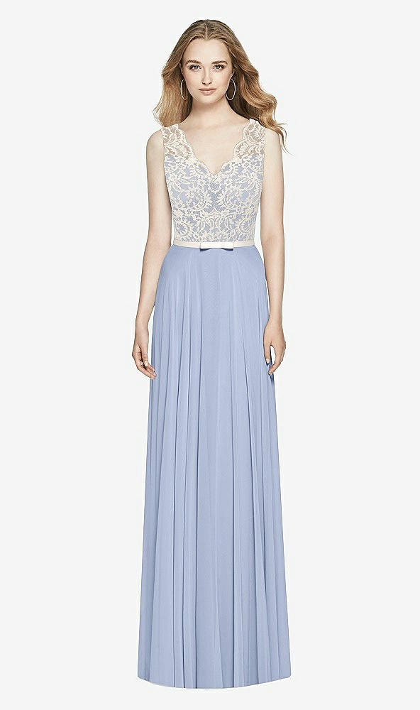 Front View - Sky Blue & Ivory After Six Bridesmaid Dress 6773