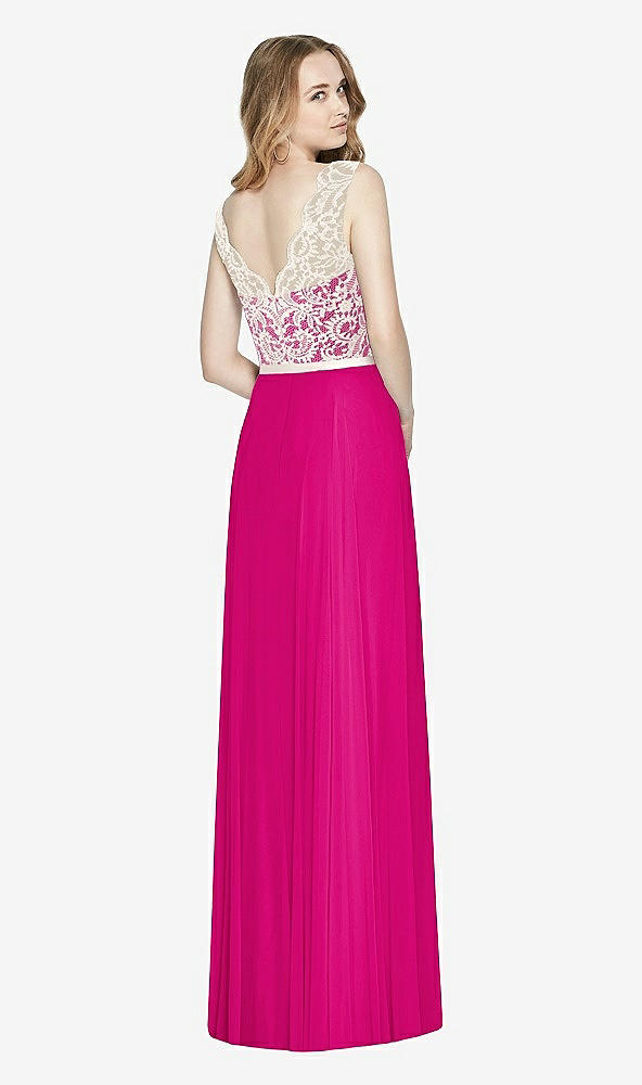 Back View - Think Pink & Ivory After Six Bridesmaid Dress 6773