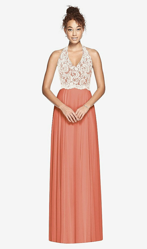 Front View - Terracotta Copper & Ivory Studio Design Bridesmaid Dress 4530