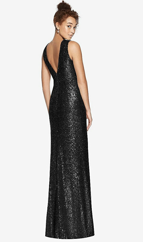 Back View - Black Bella Bridesmaids Dress BB114