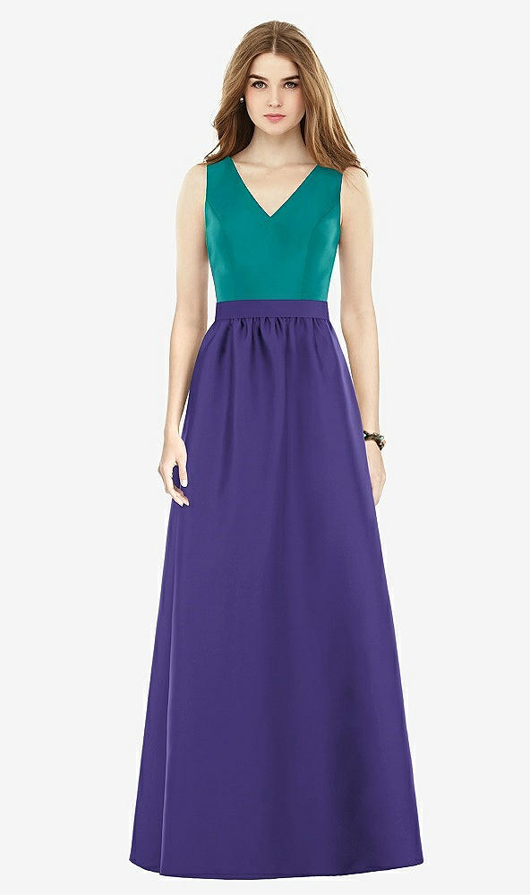Front View - Grape & Jade Alfred Sung Bridesmaid Dress D752