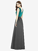 Rear View Thumbnail - Pewter & Jade Alfred Sung Bridesmaid Dress D752