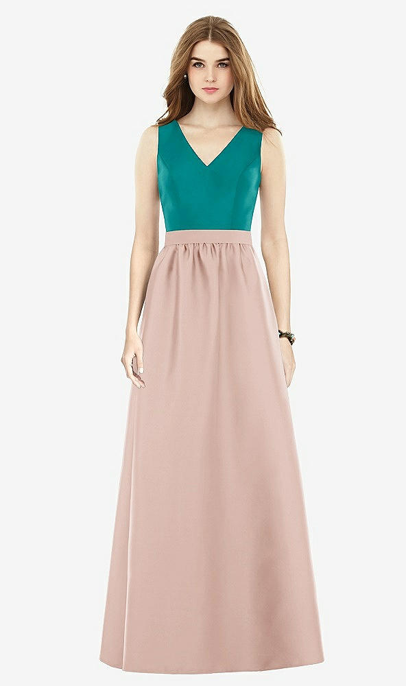 Front View - Toasted Sugar & Jade Alfred Sung Bridesmaid Dress D752