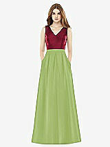 Front View Thumbnail - Mojito & Burgundy Alfred Sung Bridesmaid Dress D753