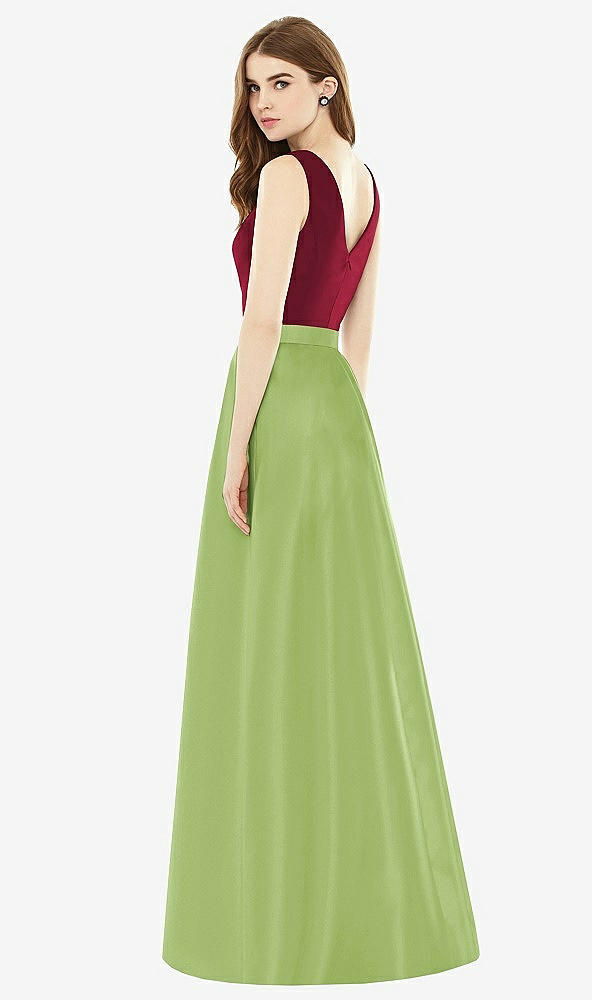 Back View - Mojito & Burgundy Alfred Sung Bridesmaid Dress D753