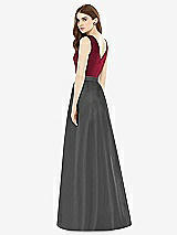 Rear View Thumbnail - Pewter & Burgundy Alfred Sung Bridesmaid Dress D753
