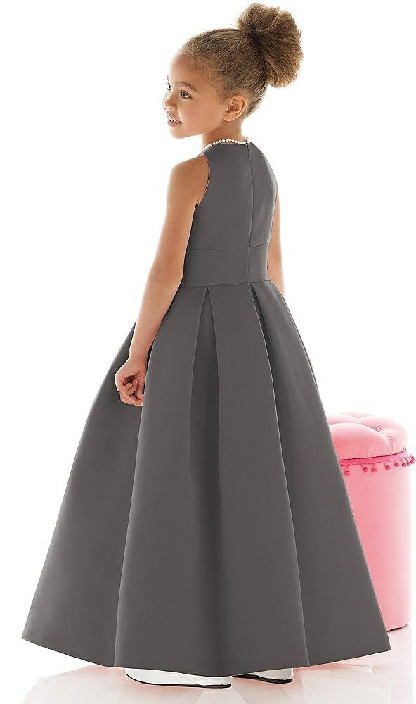 Back View - Caviar Gray Flower Girl Dress FL4059